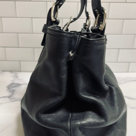 Vintage Leather COACH SOHO XL Black Carryall Tote #F13110 -- RARE - Picture 6 of 9